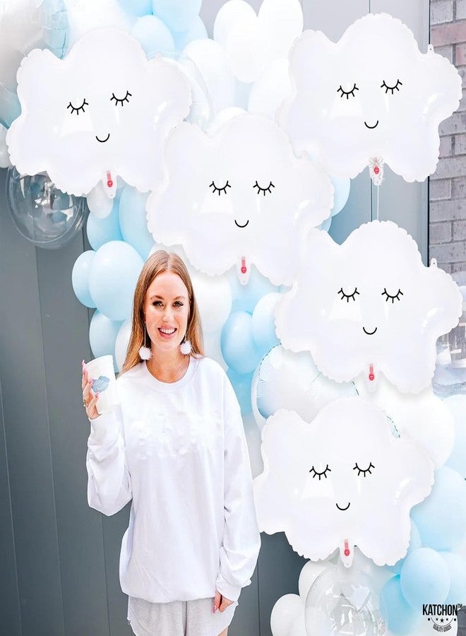 FI - FLICK IN 7 Pc Cloud Birthday Theme Number 3 Silver Foil Balloon 3rd Birthday Decoration Items Balloons for Decoration Set (Pack of 7) - Image 3